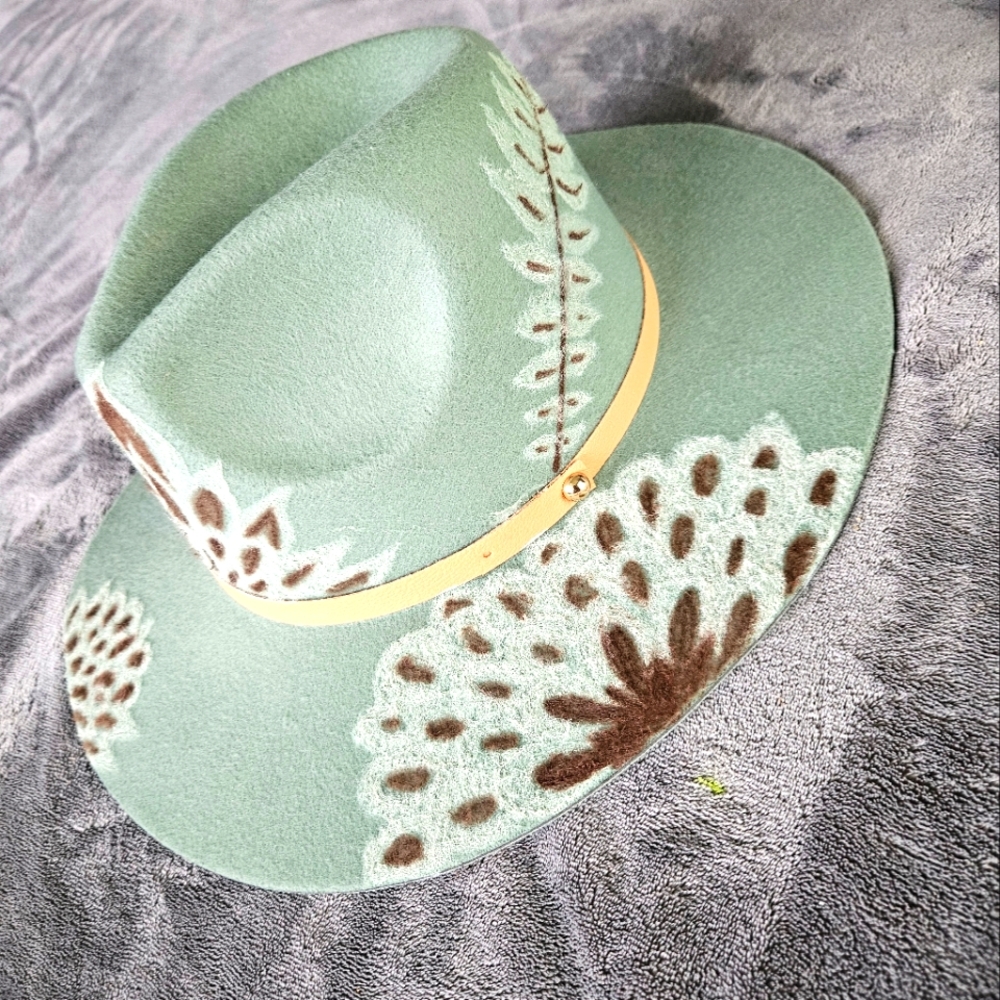 Hand painted felt hat
